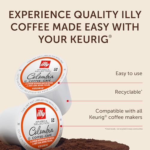 Image of illy Coffee K Cup Pods, Colombia Single Origin, 10 Count, 6 Pack | Keurig Coffee Pods & Capsules, 100% Arabica, Premium Italian Coffee