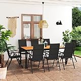 Photo Gallery teenpull 9 pezzi set da pranzo da giardino nero e marrone, sedie regolabili, in rattan pe resistente alle intemperie, telaio in alluminio, tavolo wpc, mobili da esterno per patio, balcone e giardino Photo Gallery teenpull 9 pezzi set da pranzo da giardino nero e marrone, sedie regolabili, in rattan pe resistente alle intemperie, telaio in alluminio, tavolo wpc, mobili da esterno per patio, balcone e giardino
