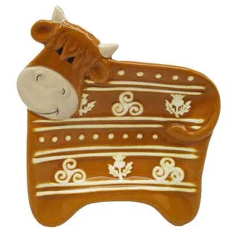Royal Tara Fancythat And Scifi Planet Highland Cow Woolly Ware Teabag Holder