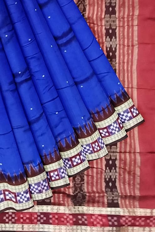 Image of Handmade Pure Bomkai Silk Saree Khandua Natural Silk Ikkat Saree For Women /Ethnic Wear /Traditonal Saree /Handloom Saree With Regular Fit Blouse Piece