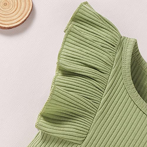 Baby Girl Clothes Infant Summer Outfits Set Ruffle Sleeve Romper Floral Pants 3PCS Bodysuit +Shorts +Headband4