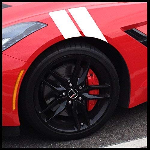 car Sticker Stripers Hash Marks - Vinyl Decal Universal for Car Truck Sticker Racing Stripe_White (20X7 LXH CM) Pack of 2