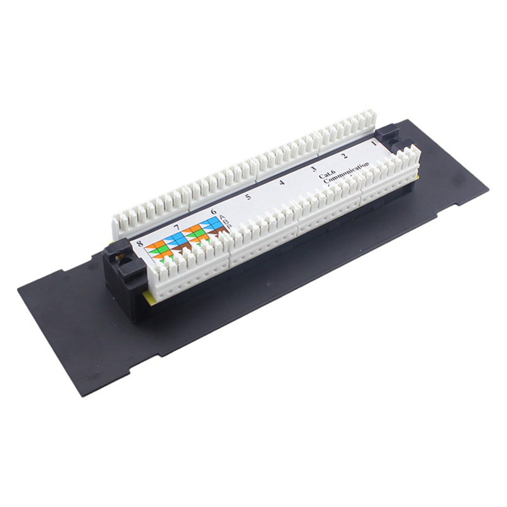 5X Panneau de Brassage 8 Ports pour Cat. 6 Supports Muraux en Plastique Polyvalents pour Centre de Données, pour Ordinateur, Maison, Câblage, Salle de Serveurs, Bureau
