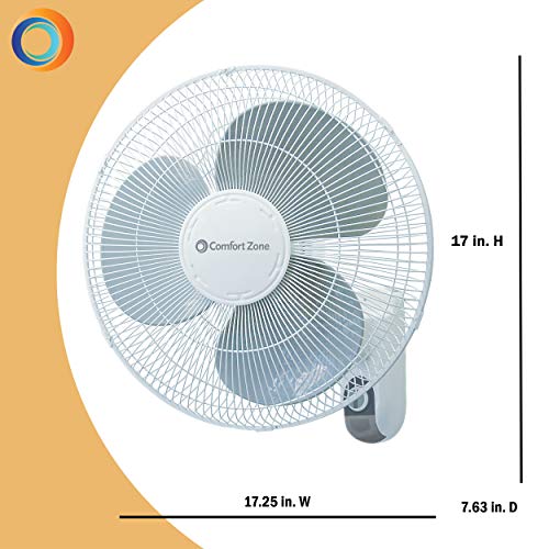 Comfort Zone CZ16W Oscillating Wall Mount Fan thumb #2