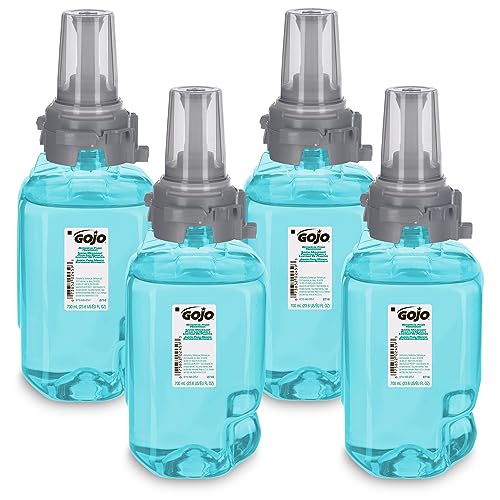GOJO Botanical Foam Handwash, Botanical Fragrance, 700 mL Hand Soap Refill ADX-7 Push-Style Dispenser (Pack of 4) - 8716-04