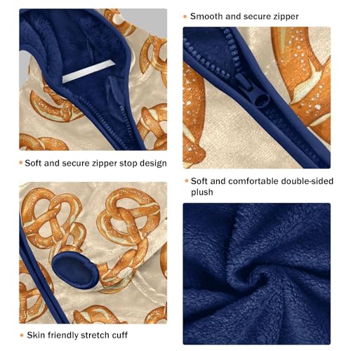 Golden Brown Salted Begger Cake Girls Fleece Jacket Girls Fall Jacket Girls Zip Up Hoodie Girls Sherpa Jacket 2-10T3