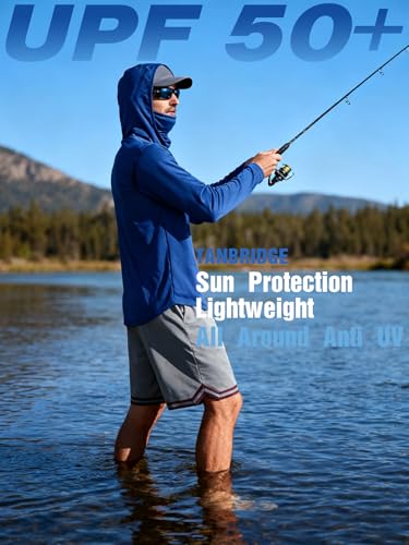 Image of 5 Pack Men's UPF 50+ Sun Protection Hoodie Shirts Long Sleeve Shirts Quick Dry Lightweight for Running Workout Hiking Fishing