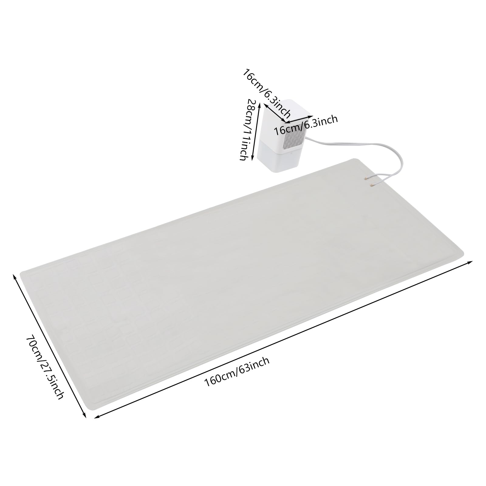 Materac chłodzony wodą, z pilotem zdalnego sterowania na podczerwień, 160 x 70 cm, system chłodzenia łóżka, wbudowany wentylator, 3 poziomy regulacji – idealny dla gorących osób