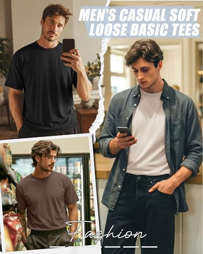 Image of Neer 3 Pack Big and Tall T-Shirts for Men L-7xl Tops | Large Casual Stretch Workout Tees, Short Sleeve Crewneck Oversized Shirts, Classic Summer Outfits, Comfy Basic Loose Clothes