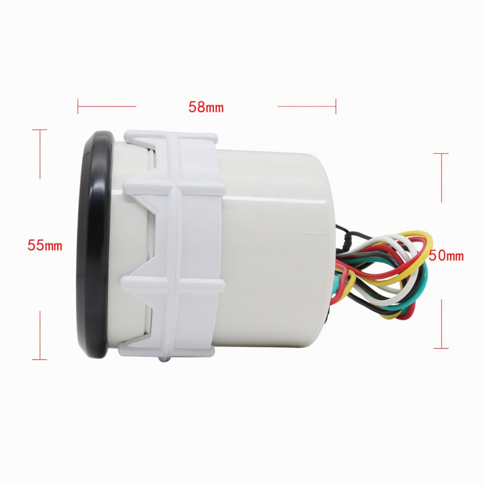 Hanzete Tachymètre pour Voiture 8000 RPM Jauge Tachymètre Compte Tour Electronique 55mm Diamètre pour 1 à 8 Cylindres Moteur à Essence