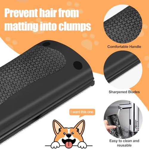 Fellwunder Bürste Hund, Groomify Pet Care Bürste, Hundebürste für Kurzhaar Unterfellbürste Hunde, Fellpflege Bürste mit Haarentfernung Funktion, Wunderbürste für Hunde aller Größen, Leicht zu Reinigen