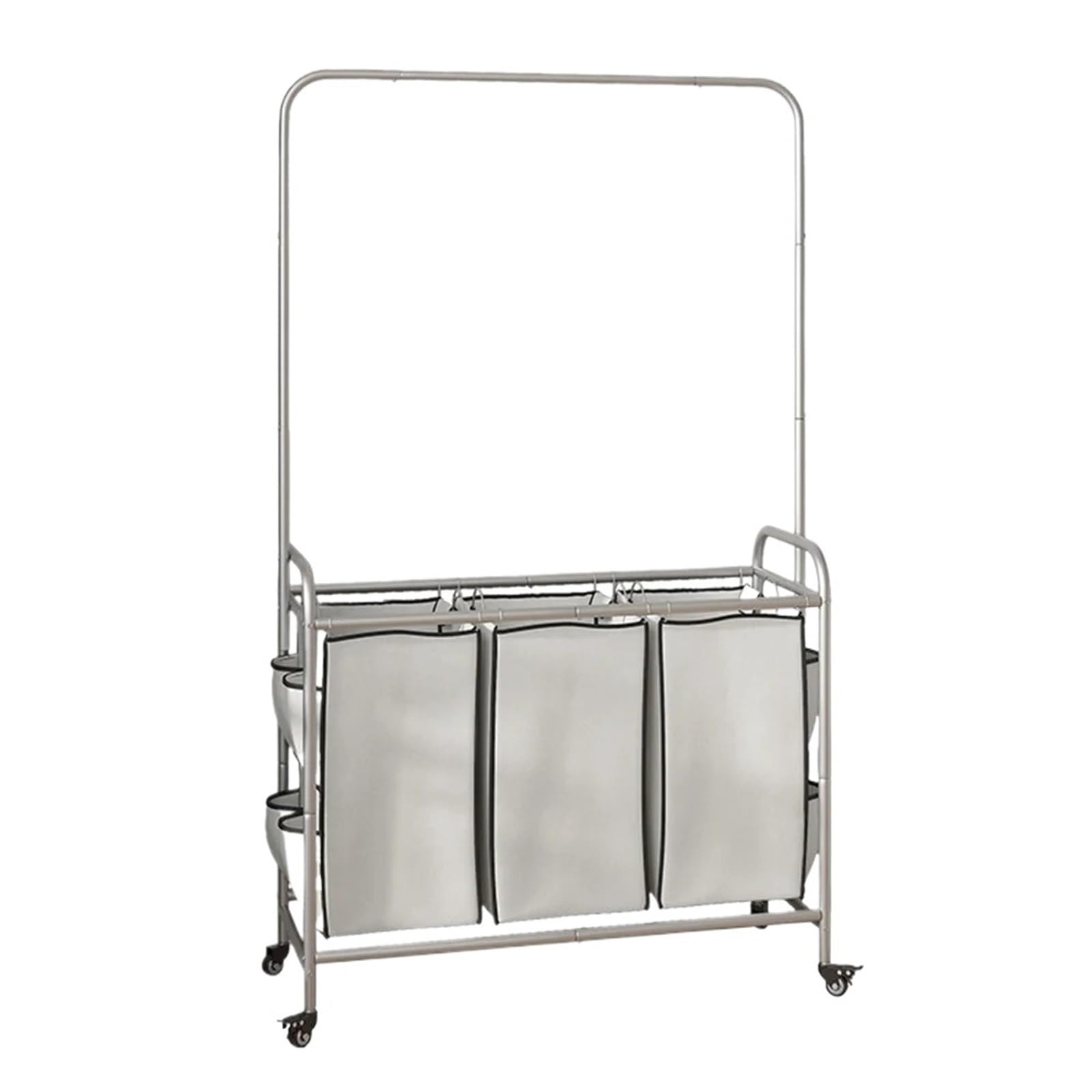 Laundry Trolley Rolling Storage Cart With Laundry Hamper
