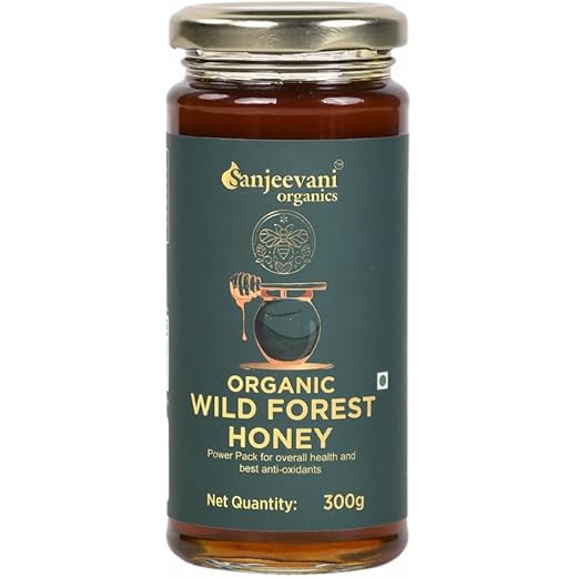 Sanjeevani Organic Wild Forest Raw Honey 300g comes from the multi-floral Himalayan forests. Sourced naturally. A pure, organic choice from nature | Multi Flora | No Chemical | Power Pack for overall health and best anti-oxidants