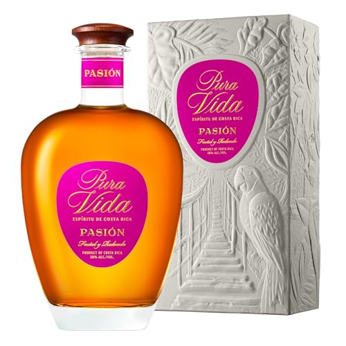 PURA VIDA - Pasión - Spiritueux à Base de Rhum Pura Vida XO et Fruits de la Passion - 38 % Alcool - Origine : Costa Rica - bouteille 70 cl