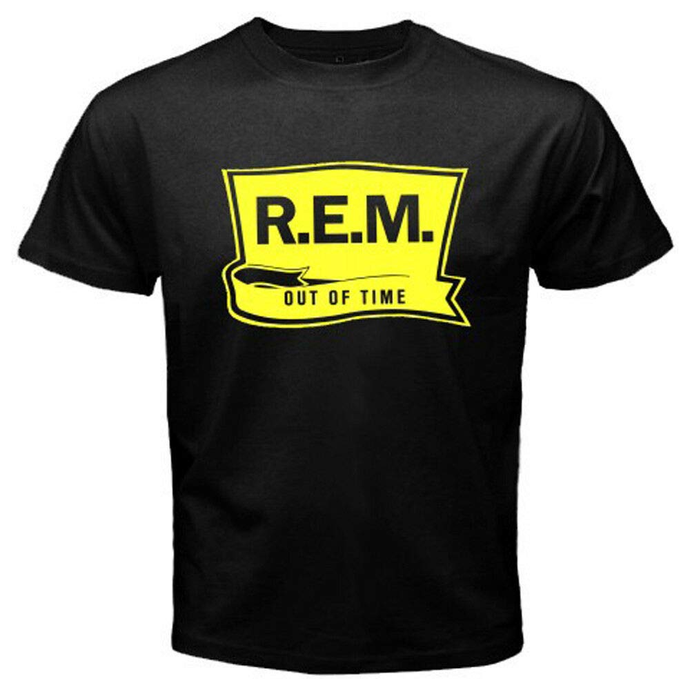 New R.E.M Out of Time Album Cover Men's Black T-Shirt Size S-3Xl