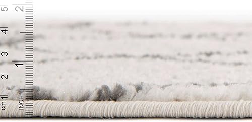 Miniatura 5 de Unique Loom Trellis Frieze Collection - Alfombra geométrica (2 x 8 pies 8 pulgadas, color marfilgris)