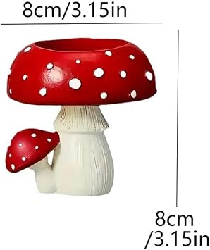 2Pcs Mushroom Tea Light Candle Holders, Cute Resin Tealight Stands for Home Decor, Indoor Outdoor Garden Ornaments for Living Room Table, Party & Table Decoration