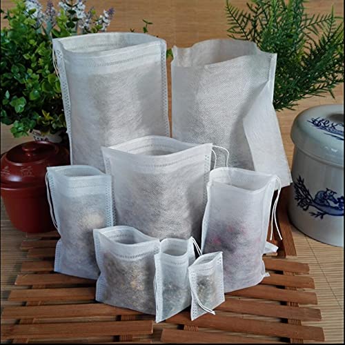 500 Stück Teebeutel 7 x 9 cm Leerer Teebeutel mit Schnur Heal Seal Filterbeutel für losen Kaffee Tee Einweg-Teebeutel aus Papier