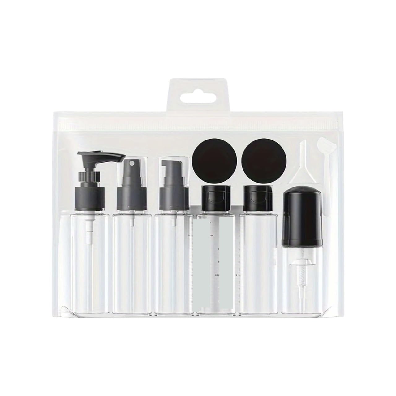 XIEHYA 11pcs/set PET Black And White Travel Portable Separate Bottle Shampoo Bath Lotion Toner Essence Package For Toiletries(11pcs-black)