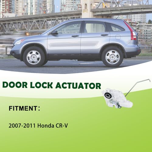 Image of Power Door Lock Latch Actuator Motor with Rod Front Left Driver Side Compatible with 2007-2011 Honda CR-V Replaces 72150-SWA-A01 72150SWAA01