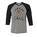 TeesAndTankYou Ghost Go Ghouls Three-Quarter Raglan Sleeve Baseball Shirt Unisex Large Grey/Black