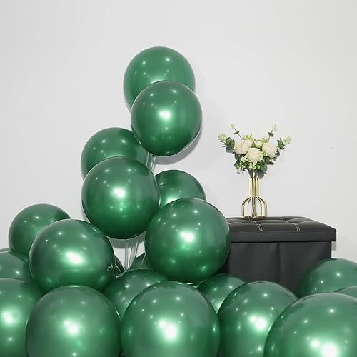 Dark Green Metallic Balloons, 12inch Dark Green Metallic Balloons,50pcs Dark Green Metallic Balloons,Dark Green Metallic Chrome Latex Balloons,