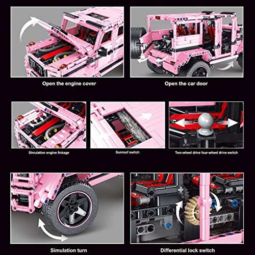 Diyi Diy Off-Road Vehicle Building Block Set, 2.4G/App Rc Off-Road Car With Motor, 1/8 Collectible Cars Building Kit, 2829 Pieces Building Bricks Compatible With Lego Technic #TOP5