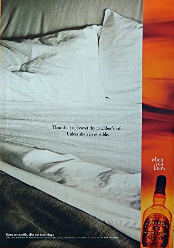 Chivas Regal Whisky, Vintage Print Ad. Color Illustration (thy neighbor's wife) Original Vintage Magazine Art