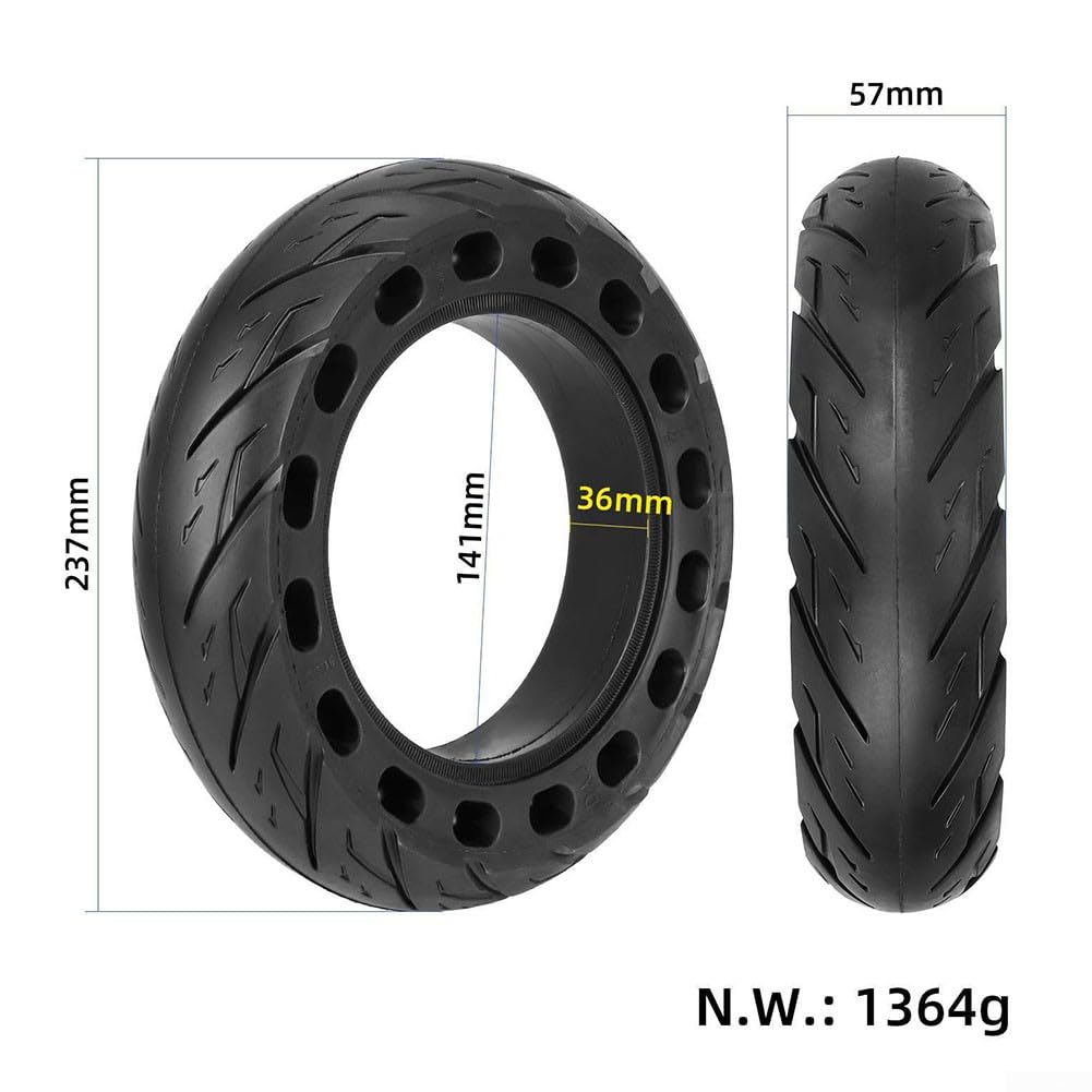 Pneumatico di Ricambio per Monopattino Elettrico, Gomma Piena da 10 Pollici 10X2.50 per Monopattino Elettrico Max G30