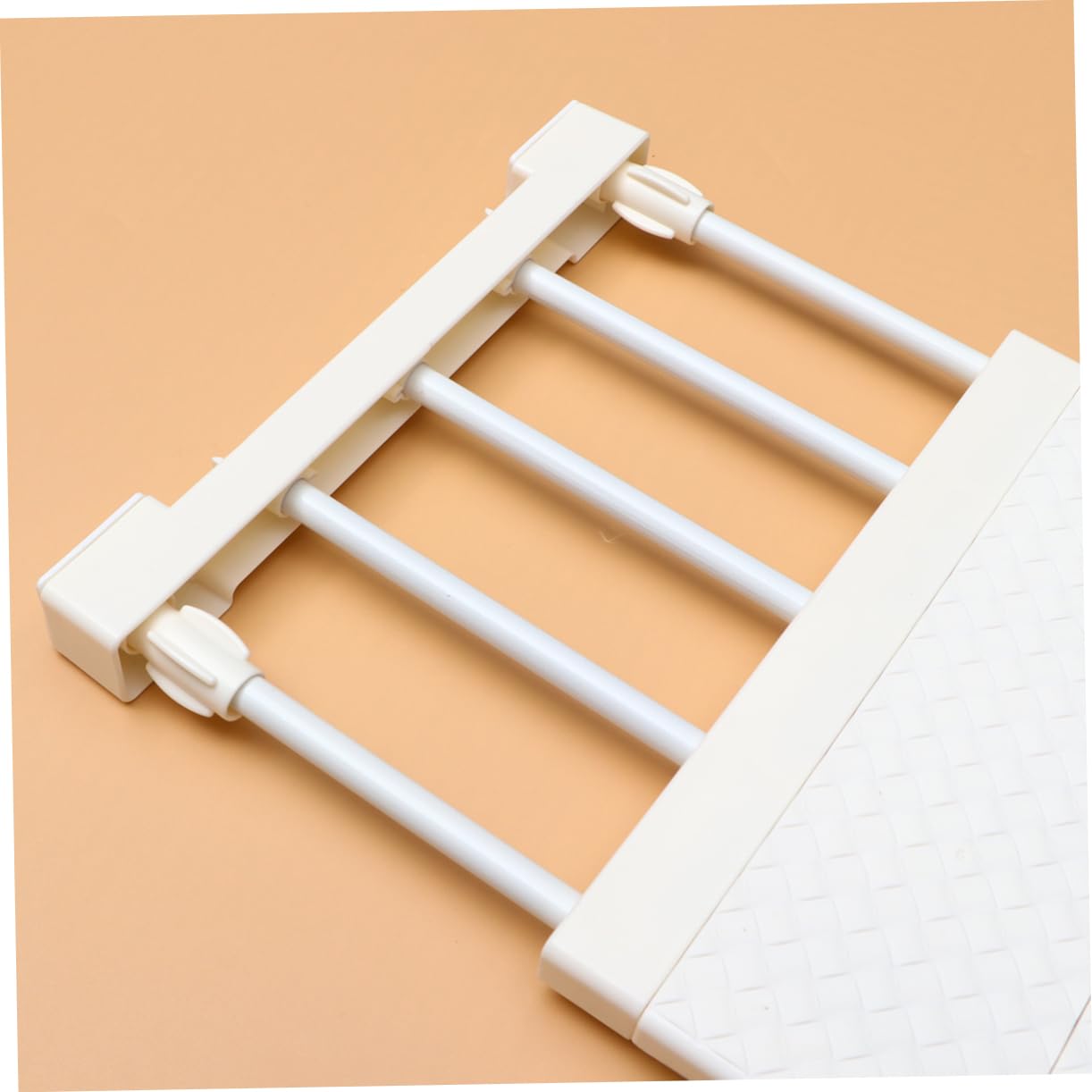 FONDOTIN Sturdy Plastic Stainless Steel Telescopic Partition Easy to Install No Punching Needed