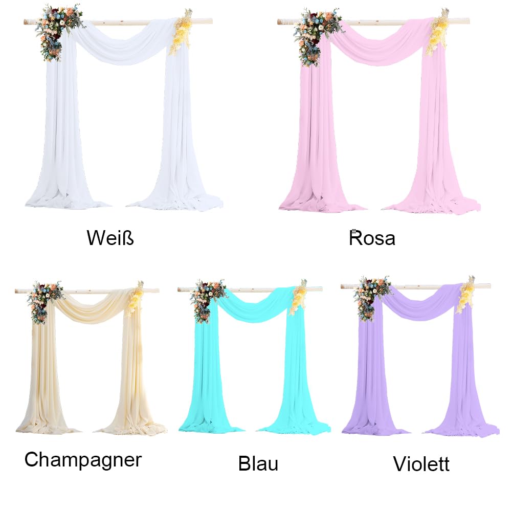Cantonnière Élégante Mains Libres 75x600 Cm Noir - Rideau En Tulle Transparent Pour Arche De Mariage Et Décoration