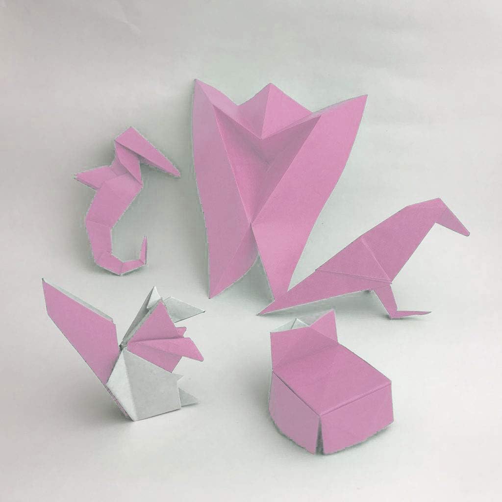 [Taro's Origami Studio] Standard 6 Inch One Sided Single Color (Light Pink) 50 Sheets (All Same Color) Square Easy Fold Premium Japanese Paper for Beginner (Made in Japan) image 3