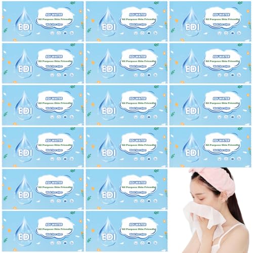 Paquete de 50 toallitas desechables de lujo envueltas individualmente para viajes, respetuosas con la piel; toallitas desmaquillantes suaves limpias e higiénicas; toallitas limpiadoras de agua pura