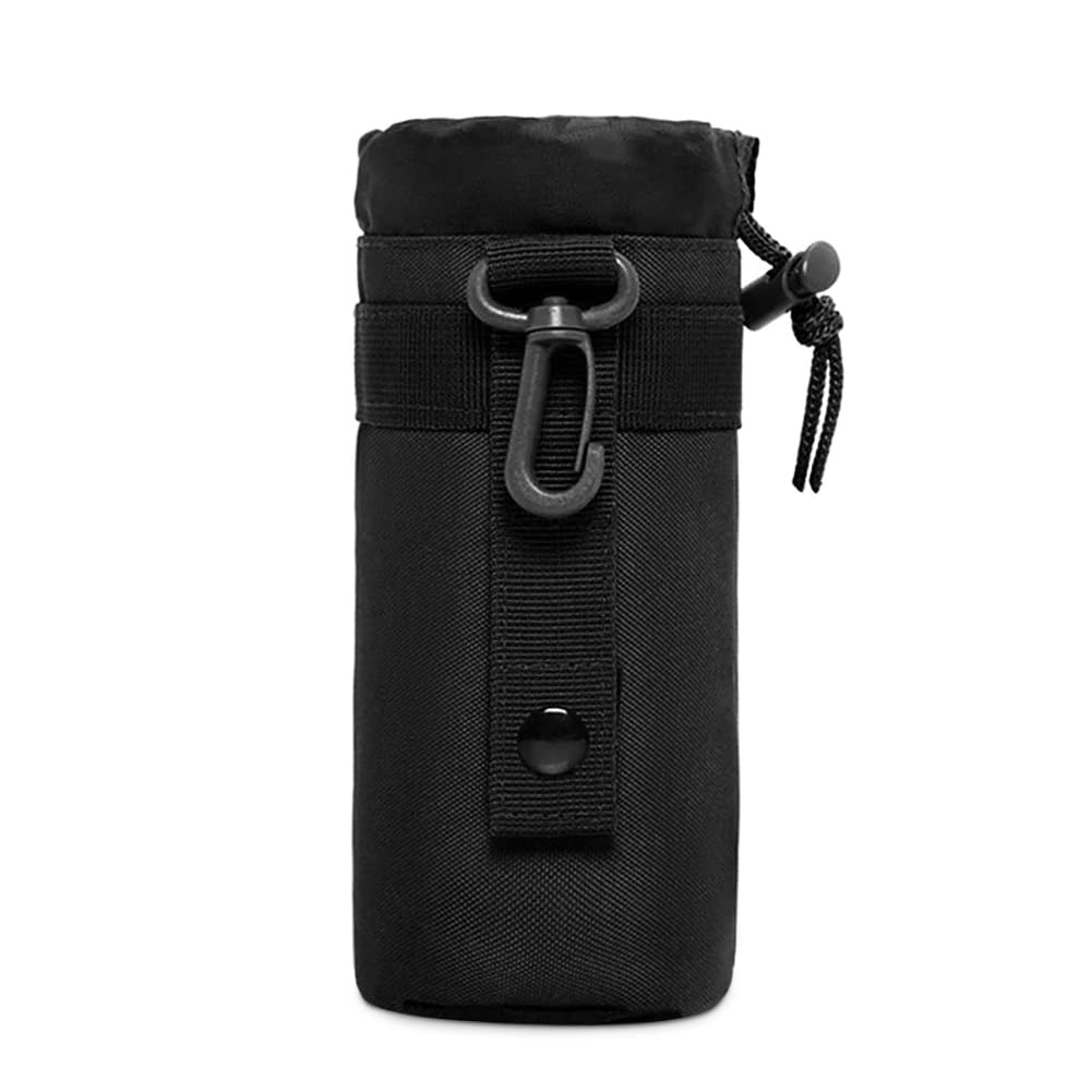 Huntvp Water Bottle Pouch, Adjustable Molle Webbing Bottle Holder with Drawstring, Flexible Drinking Kettle Bag, Water Bottle Container Carrier for Sports Hiking Cycling Climbing Camping