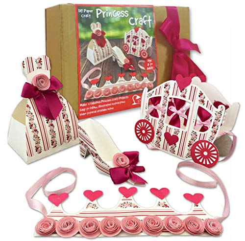 Crack of Dawn Crafts DIY Craft KIT – Pink Princess | 4 in 1 Paper Craft DIY kit for Kids and Adults
