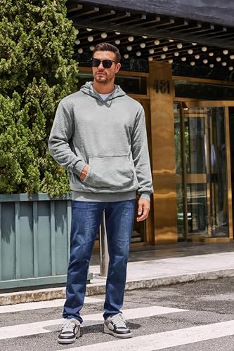 Runcati Mens Fuzzy Sherpa Pullover Hoodie Sweatshirts Long Sleeve Kangaroo Pocket Winter Fall Outwear Hooded4