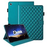 Aokil For NEC PC-TL103KAL LAVIE Tab 10FHD4 手帳型カバー 2025年モデル LAVIE Tab Lite TL103/KAL 10.1型用 保護カバー ペン収納 カード収納 スタンド機能 レザー チェック柄 肌触り良い 軽量 落ち着いた色 美しい かわいい 実用 贈り物 耐久性 全面保護 学生 教師用-(インクグリーン)