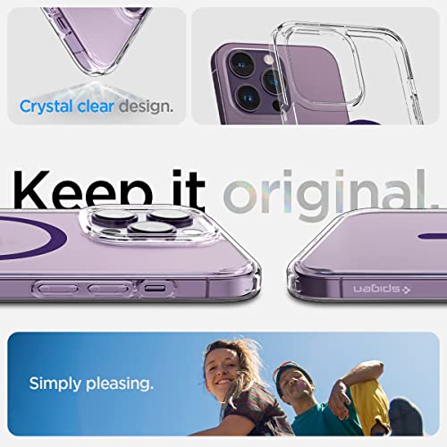 Image of Spigen Ultra Hybrid MagFit Back Cover Case for iPhone 14 Pro, MagSafe Compatible, Air Cushion Technology - Polycarbonate + TPU | Deep Purple