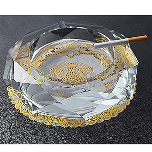 WOTZOV Cenicero de Cristal Transparente, Moderno y Elegante, Ideal para Interiores y Exteriores, Ideal para Sala de Estar y Fumadores.