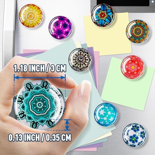 Image of Colorfull Fridge Magnets Marble Texture Crystal Refrigerator Glass Magnet Decorative Fridge Strong Small Cute Colorful Magnet for Kitchen Office Whiteboards Cabinets Photos Party (Design 3)
