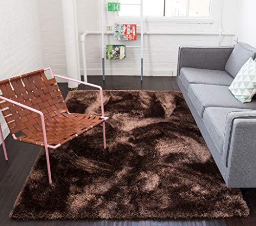 Image of Tauhid Carpet Handmade Super Soft Shag Carpet Rug Microfiber Area Carpet Rug for Living Room, Bedroom, Home Decor 2x5 feet Runner Brown.