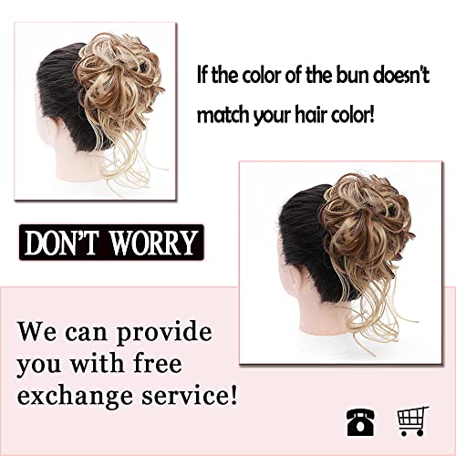Zeral Messy Bun Hair Piece Tousled Updo Messy Hair Bun Extensions With Elastic Rubber Band Curly Hair Buns Hair Piece Messy Bun Hair Scrunchies For Women(Brown Black#) #TOP4