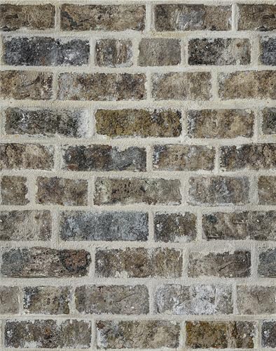 Fititem Brick Peel and Stick Wallpaper Brick Contact Paper for Wall Self Adhesive Removable Contact Paper Textured Farmhouse Wallpaper for Kitchen Bedroom Bathroom Waterproof Fireplace 17.3inW 78.7inL
