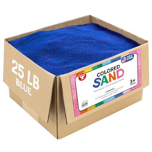 Image of Hygloss Colored Sand for Crafts - 25 lb, Blue - Vibrant Colorful Fine Sensory Play Sand Art Kits for Kids - Classroom Activities for Children 3 4 5 6 7 8 9 10 11 12 - Safe for Ages 3+