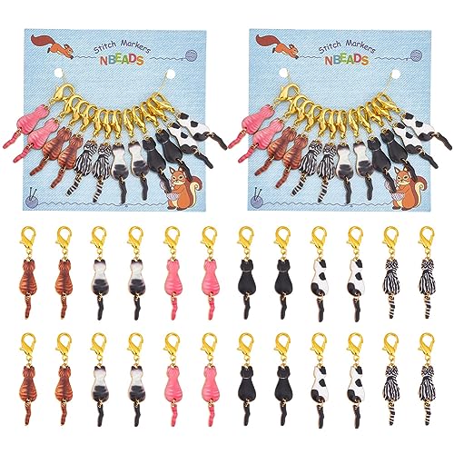 NBEADS 24 Pcs Cat Stitch Markers