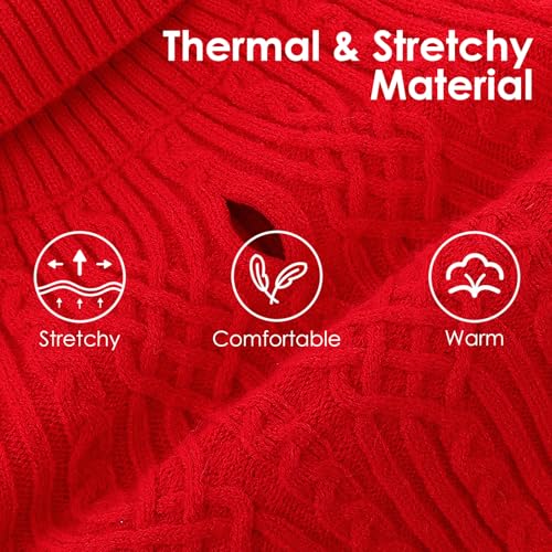 Image of AOFITEE Small Christmas Dog Sweater, Dog Sweaters for Small Dogs Girl Boy, Warm Sweater for Dogs, Pet Sweater with Harness Hole for Fall Winter, Stretchy Pullover for Yorki, Chihuahua, Maltipoo, Red S