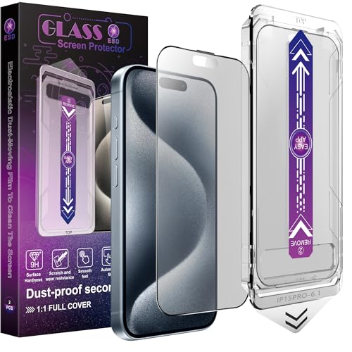 CHRYSHA 2-Pack Matte Screen Protector for iPhone 15 Pro 6.1-Inch Auto Dust Removal No Bubbles High Definition Clear Easy Installation