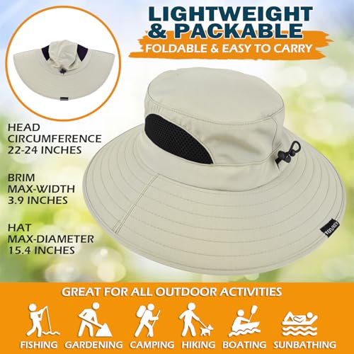 EINSKEY Unisex Sun Hat, Waterproof Wide Brim Bucket Hat Packable Boonie Hat for Fishing Hiking Gardening Safari Beach - Image 6