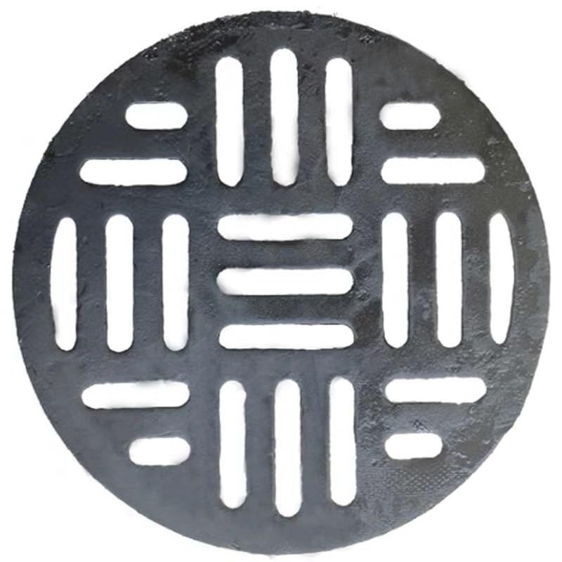 Grille de drainage en fonte ronde 30x3cm pour cour et garage