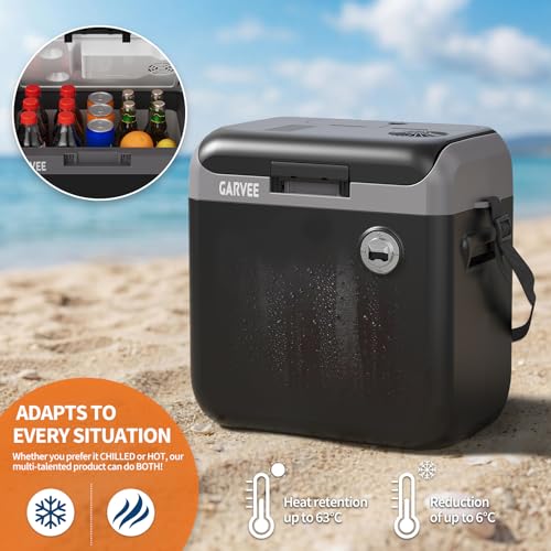 Garvee Electric Cooler & Warmer with Handle | 30 l Portable Thermoelectric Fridge for Vehicles & Trucks| 110V AC Home Power Cord & 12V Car Adapter for Camping, Travel & Picnics by Garvee - Used condition - Image 3